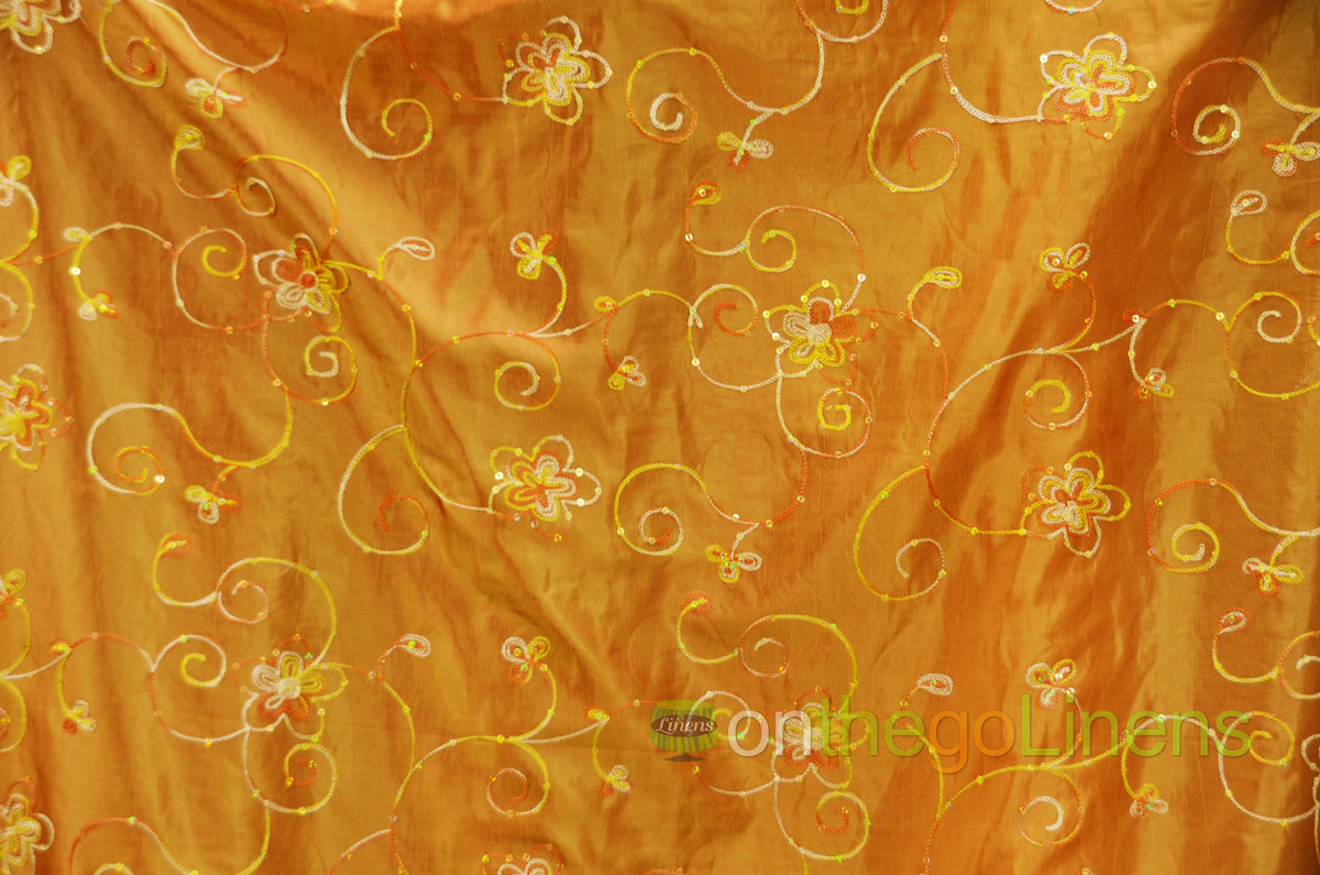 Aurora Taffeta Embroidery Fabrics | Flower Taffeta Embroidery with Sequins |
