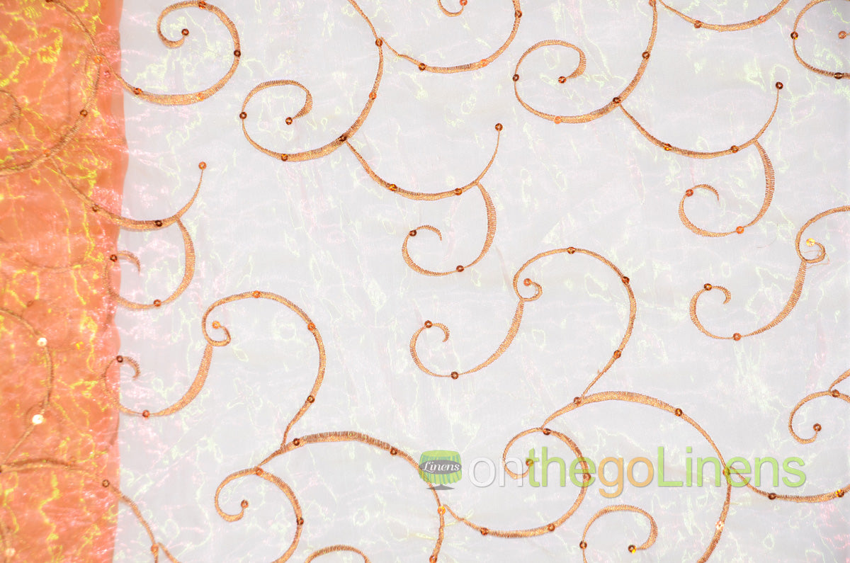 Ferial Organza Embroidery Fabric by the Yard | Sheer Organza Embroidery Fabric | 54" Wide |