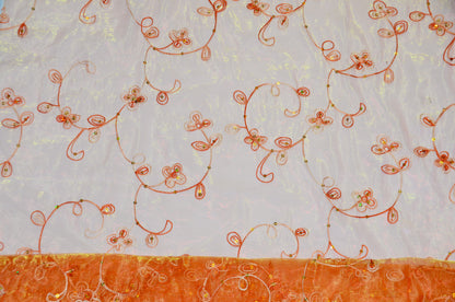 Dahlia Organza Embroidery Fabric by the Yard | 54" Wide | Multiple Colors |