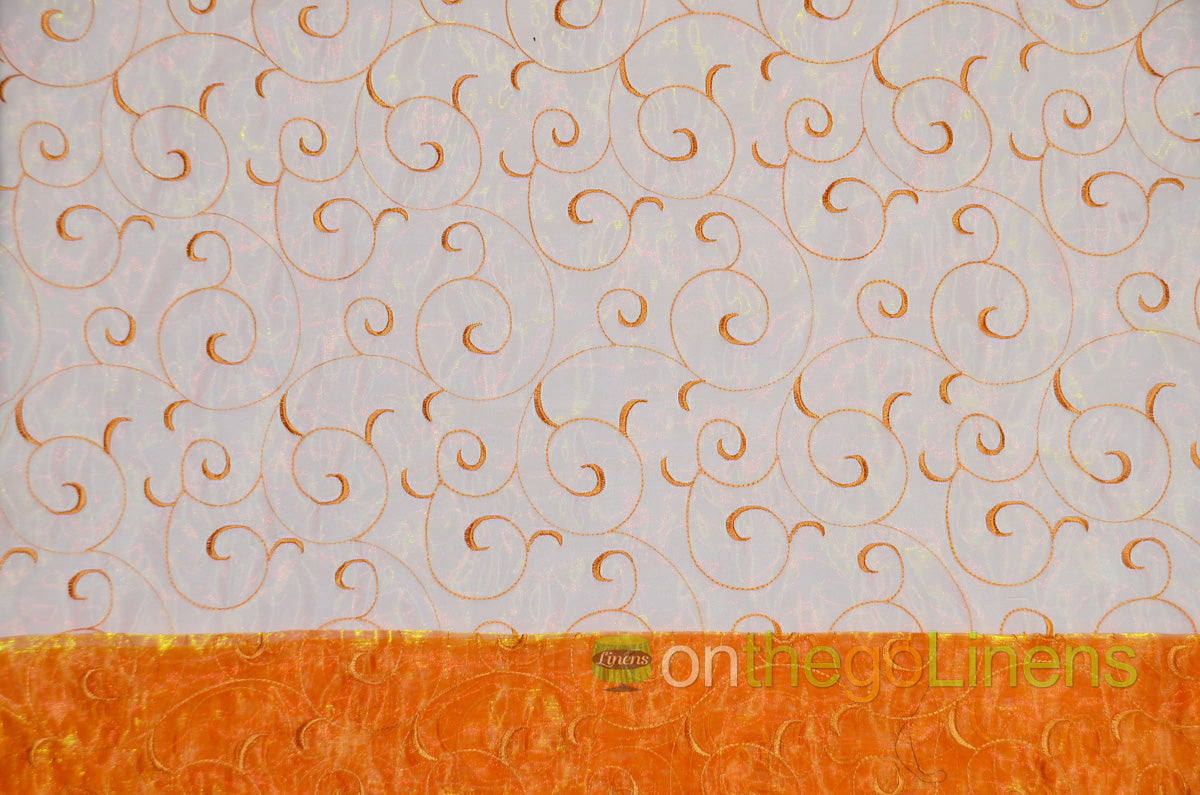 Swirl Organza Fabric by the Yard | Organza Embroidery Fabric | Multiple Colors |