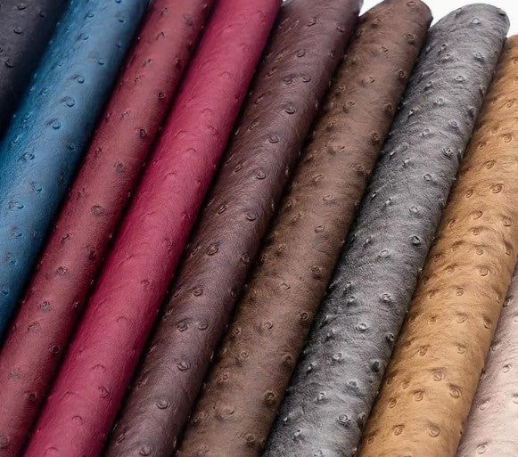 Ostrich Vinyl Fabrics | Imitation Ostrich Leather | Faux Vinyl | 54" Wide |