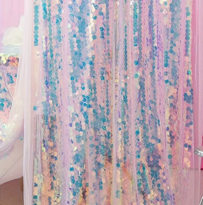 Payette Sequins Event Drapery Panels | Paillette Fish Scale Sequins Curtains | Multiple Colors |