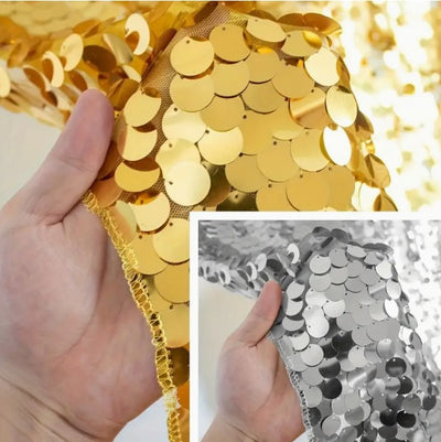 Payette Sequins Table Linens | Paillette Fish Scale Sequins Tablecloths | Multiple Colors |