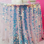 Payette Sequins Table Linens | Paillette Fish Scale Sequins Tablecloths | Multiple Colors |