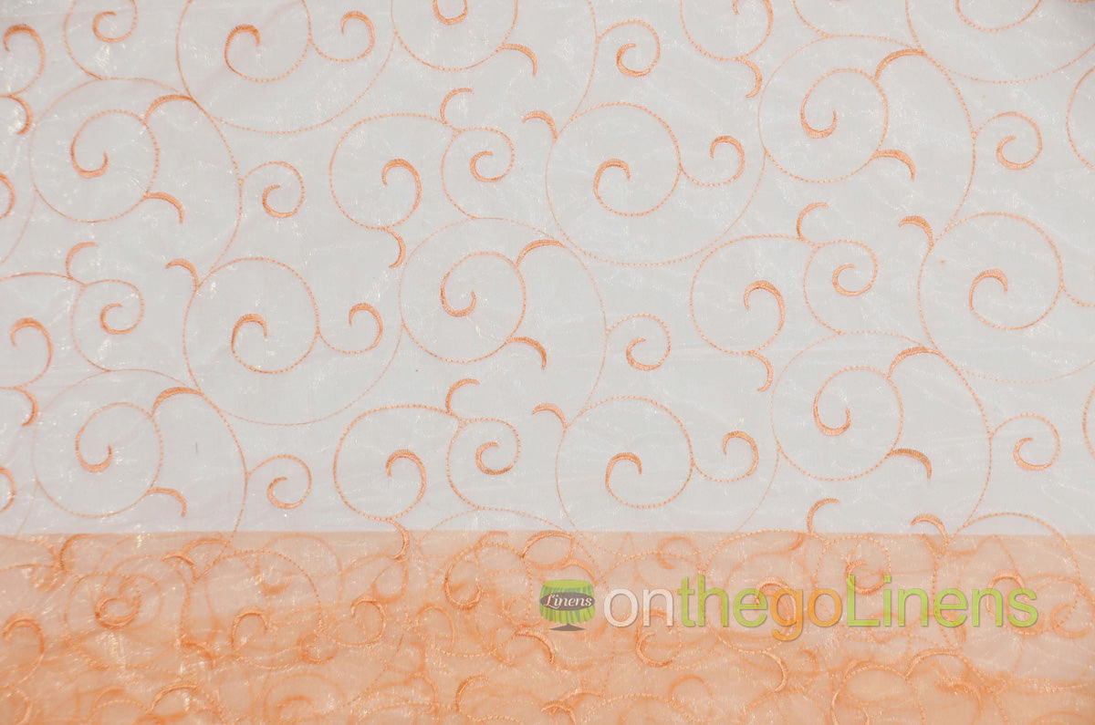 Swirl Organza Fabric by the Yard | Organza Embroidery Fabric | Multiple Colors |
