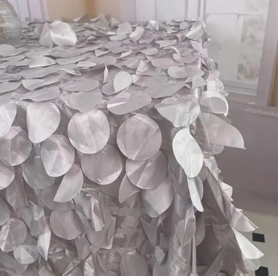 Petal Taffeta Fabric Table Linens | Round Hanging Petal Taffeta Tablecloths |