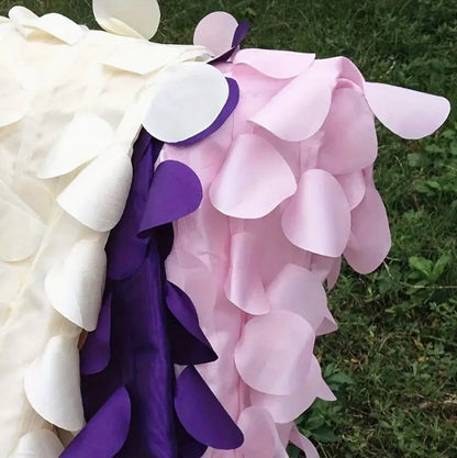 Petal Taffeta Fabric Table Linens | Round Hanging Petal Taffeta Tablecloths |