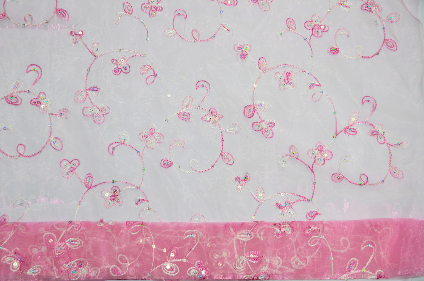 Dahlia Organza Embroidery Fabric by the Yard | 54" Wide | Multiple Colors |