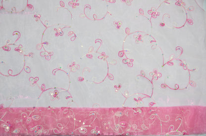 Dahlia Organza Embroidery Fabric by the Yard | 54" Wide | Multiple Colors |