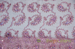 Coco Paisley Embroidery Table Overlays | Metallic Coco Paisley Embroidery Overlays | Multiple Colors |