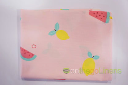 Yellow Lemon Watermelon Fruit Cotton Fabrics | 100% Cotton Print Fabrics | Two Colors |