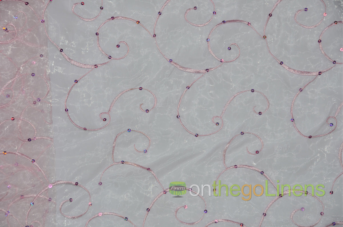 Ferial Organza Embroidery Fabric by the Yard | Sheer Organza Embroidery Fabric | 54" Wide |
