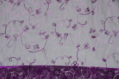 Dahlia Organza Embroidery Fabric by the Yard | 54" Wide | Multiple Colors |