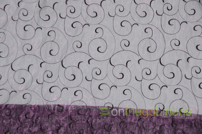 Swirl Organza Fabric by the Yard | Organza Embroidery Fabric | Multiple Colors |