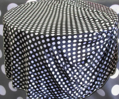 Polka Dot Charmeuse Satin Tablecloths | Large Dots | Multiple Colors |