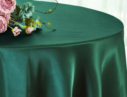 Lamour Satin Tablecloths | 100% Polyester Semi Dull Heavy Satin Table Linens