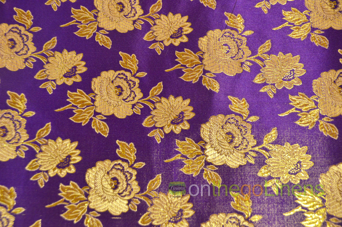 Chinese Brocade Flower Fabric by the Yard | 56/57" Wide | Pattern B88 | Multiple Colors |