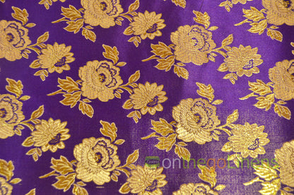 Chinese Brocade Flower Fabric by the Yard | 56/57" Wide | Pattern B88 | Multiple Colors |