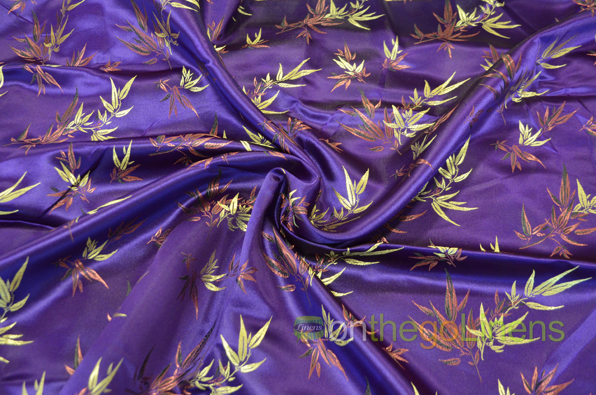 45" Chinese Brocade Bamboo Fabric by the Yard | Chinese Bamboo Design | Multiple Colors |