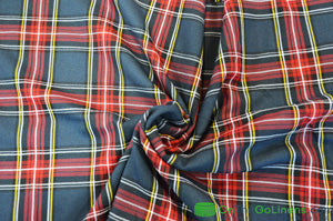 Red and Grey Tartan Plaid Kilt Fabric by the Yard | Super Soft Rayon Kilt Print | Tartan Fabric |
