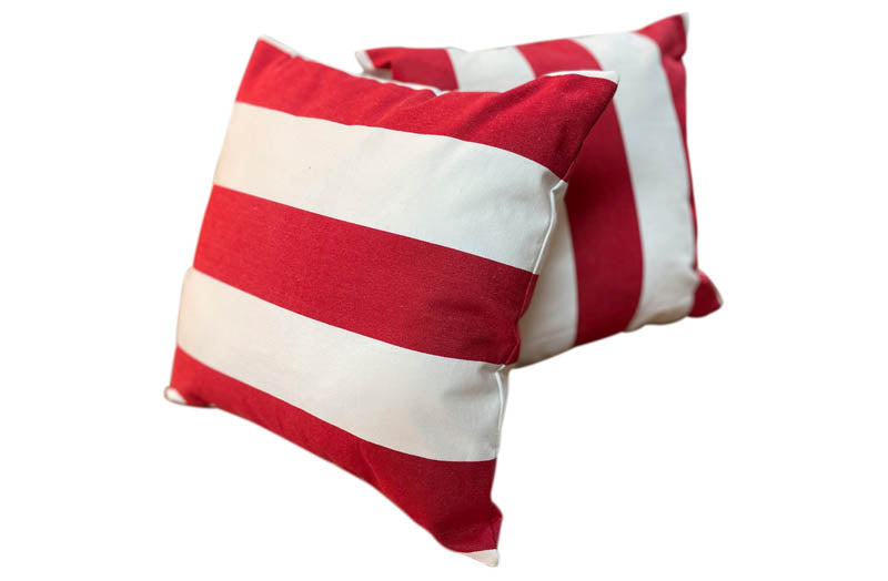 100% Cotton Canvas 2" Stripe Fabric | Sold by the Yard | Four Colors Available | 60" Wide |