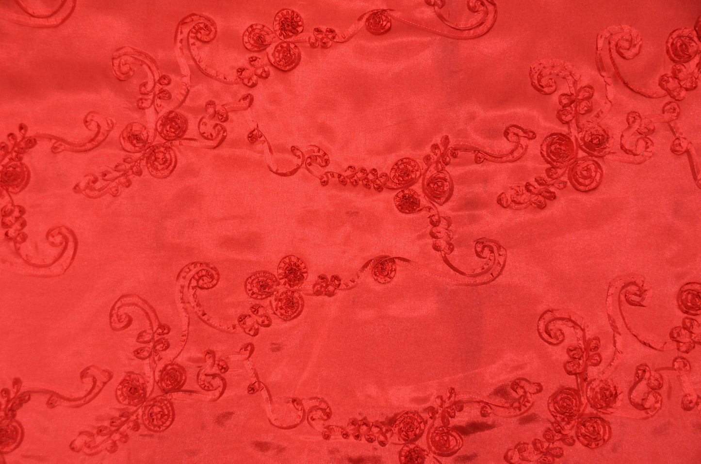 Ribbon Taffeta Fabric by the Yard | Taffeta Ribbon Embroidery Fabric | Multiple Colors |