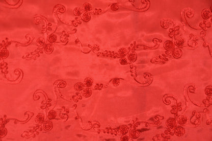 Ribbon Taffeta Fabric by the Yard | Taffeta Ribbon Embroidery Fabric | Multiple Colors |