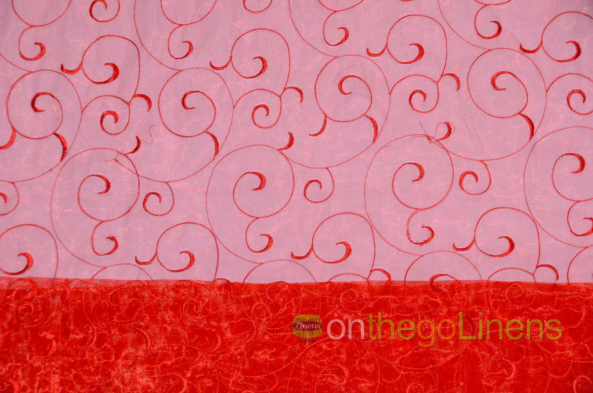 Swirl Organza Fabric by the Yard | Organza Embroidery Fabric | Multiple Colors |
