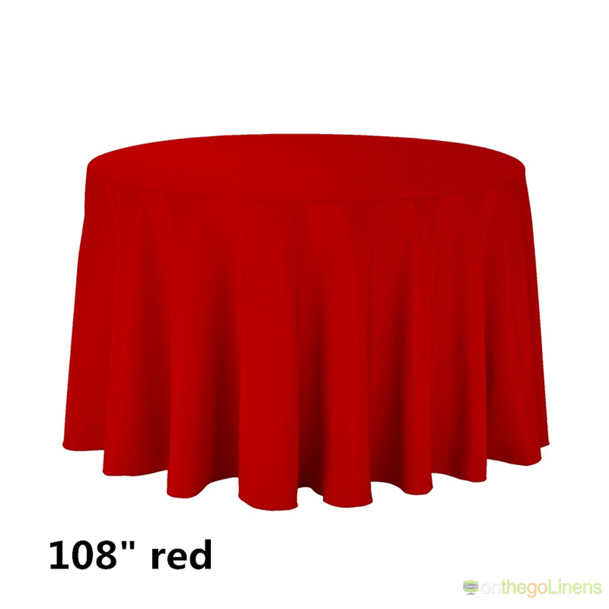 108" Round Polyester Tablecloth | Econoline Ready to Ship | 11 Colors to Choose From |