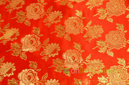 Chinese Brocade Flower Fabric by the Yard | 56/57" Wide | Pattern B88 | Multiple Colors |