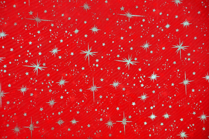 Star Foil Organza Fabric by the Yard | Metallic Star Print on Organza Fabric | 60" Wide | Multiple Colors |