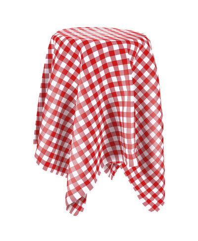 Picnic Checkered Tablecloths | Gingham Table Linens  | 100% Polyester | 1x1 Square |