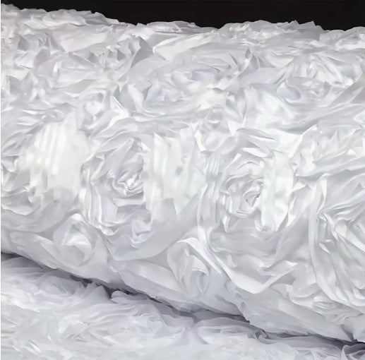 Rosette Satin Fabric by the Yard | 54" Wide | 3d Rose Satin Fabric |