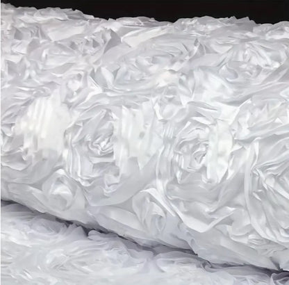 Rosette Satin Fabric by the Yard | 54" Wide | 3d Rose Satin Fabric |