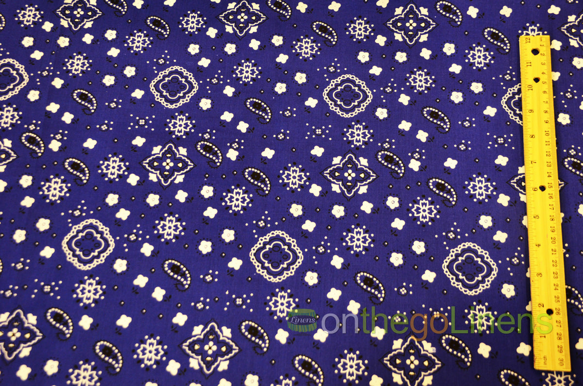Bandana Cotton Fabric by the Yard | Bandanna Fabrics | 60" Wide |