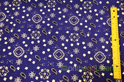 Bandana Cotton Fabric by the Yard | Bandanna Fabrics | 60" Wide |