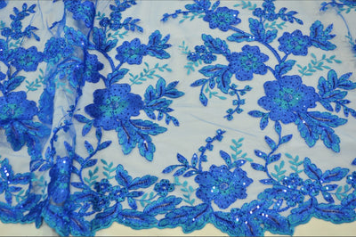 Edith Embroidery Tablecloths | Floral Mesh Embroidery Table Overlay & Banquet |