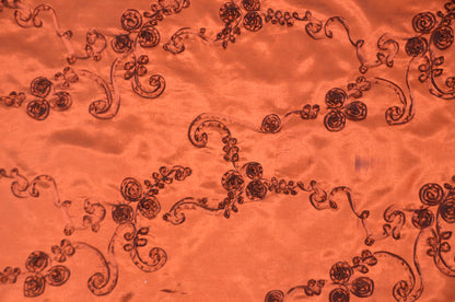 Ribbon Taffeta Fabric by the Yard | Taffeta Ribbon Embroidery Fabric | Multiple Colors |