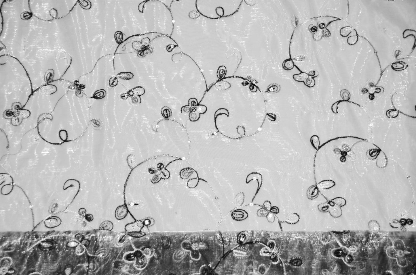 Dahlia Organza Embroidery Fabric by the Yard | 54" Wide | Multiple Colors |