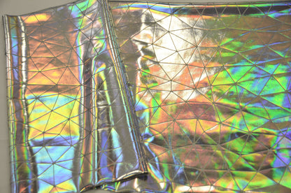 Geometric Mirror Hologram Spandex Fabrics | Dancewear Spandex Fabric | 60" Wide |