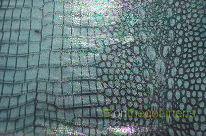 Jungle Alligator Hologram Spandex Fabrics | Dancewear Spandex Fabric | 60" Wide |