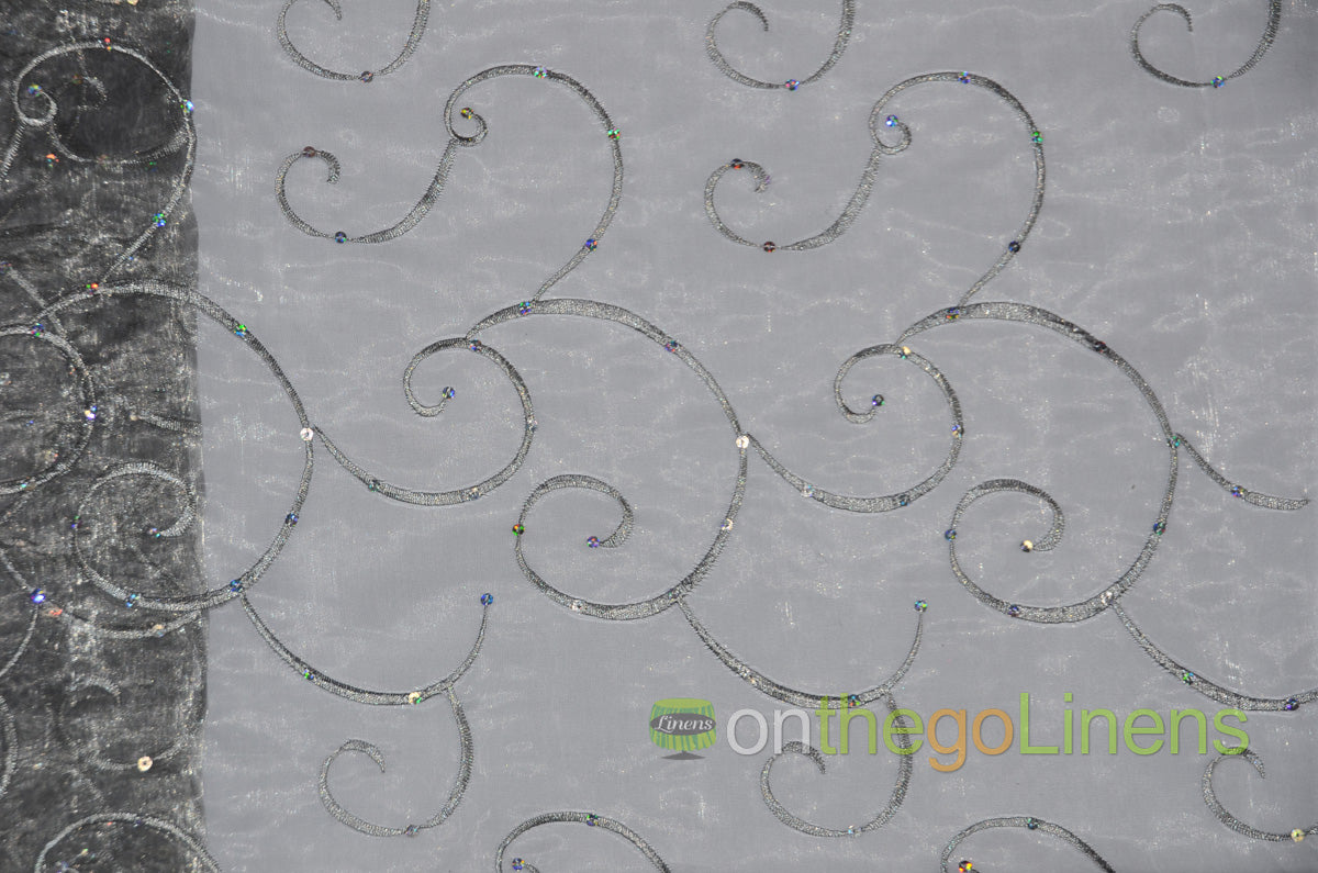 Ferial Organza Embroidery Fabric by the Yard | Sheer Organza Embroidery Fabric | 54" Wide |