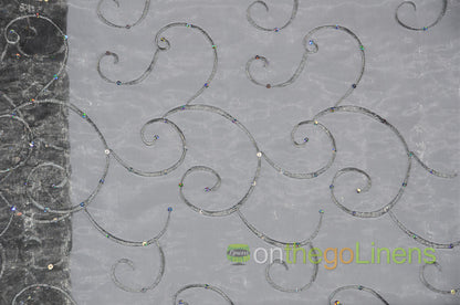 Ferial Organza Embroidery Fabric by the Yard | Sheer Organza Embroidery Fabric | 54" Wide |