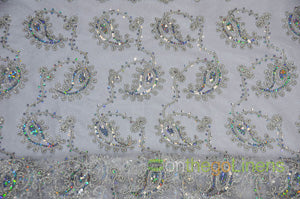 Coco Paisley Embroidery Table Overlays | Metallic Coco Paisley Embroidery Overlays | Multiple Colors |