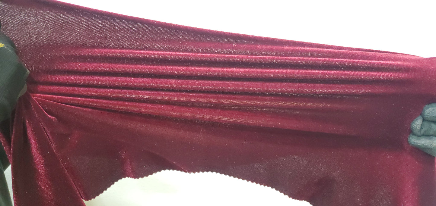 Stretch Velvet Fabric by the Yard | Soft and Smooth Spandex Velvet Fabric | 60" wide | Multiple Colors | Wholesale Bolt Available |
