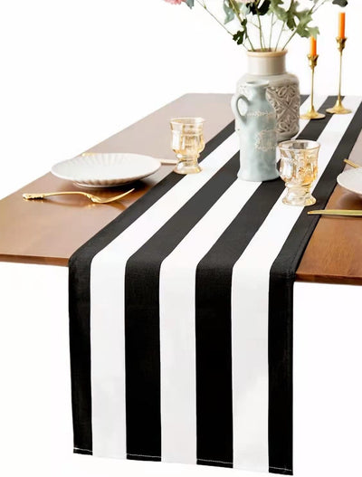 1" Stripe Lamour Satin Print | Table Runners | Four Colors Available |