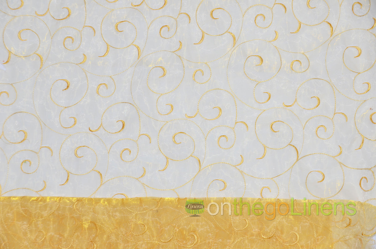 Swirl Organza Fabric by the Yard | Organza Embroidery Fabric | Multiple Colors |