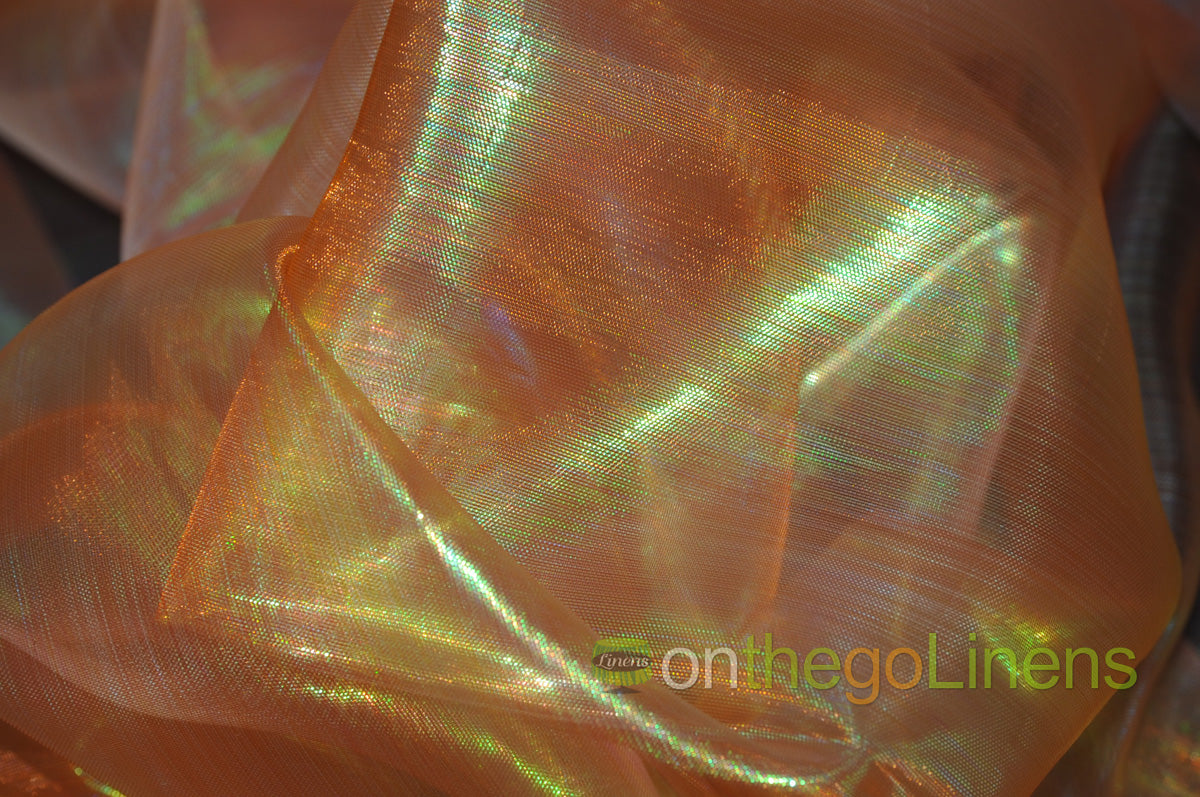 Iridescent Pearl Organza Fabric | Holographic Sheer Organza Fabric | 60" wide | Multiple Colors |