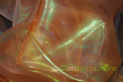 Iridescent Pearl Organza Fabric | Holographic Sheer Organza Fabric | 60" wide | Multiple Colors |