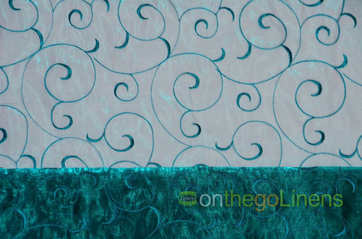 Swirl Organza Fabric by the Yard | Organza Embroidery Fabric | Multiple Colors |